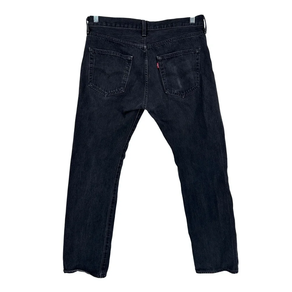 Levis 501 Original Fit Mens Black Straight Leg Button Fly Denim Jeans 34x31